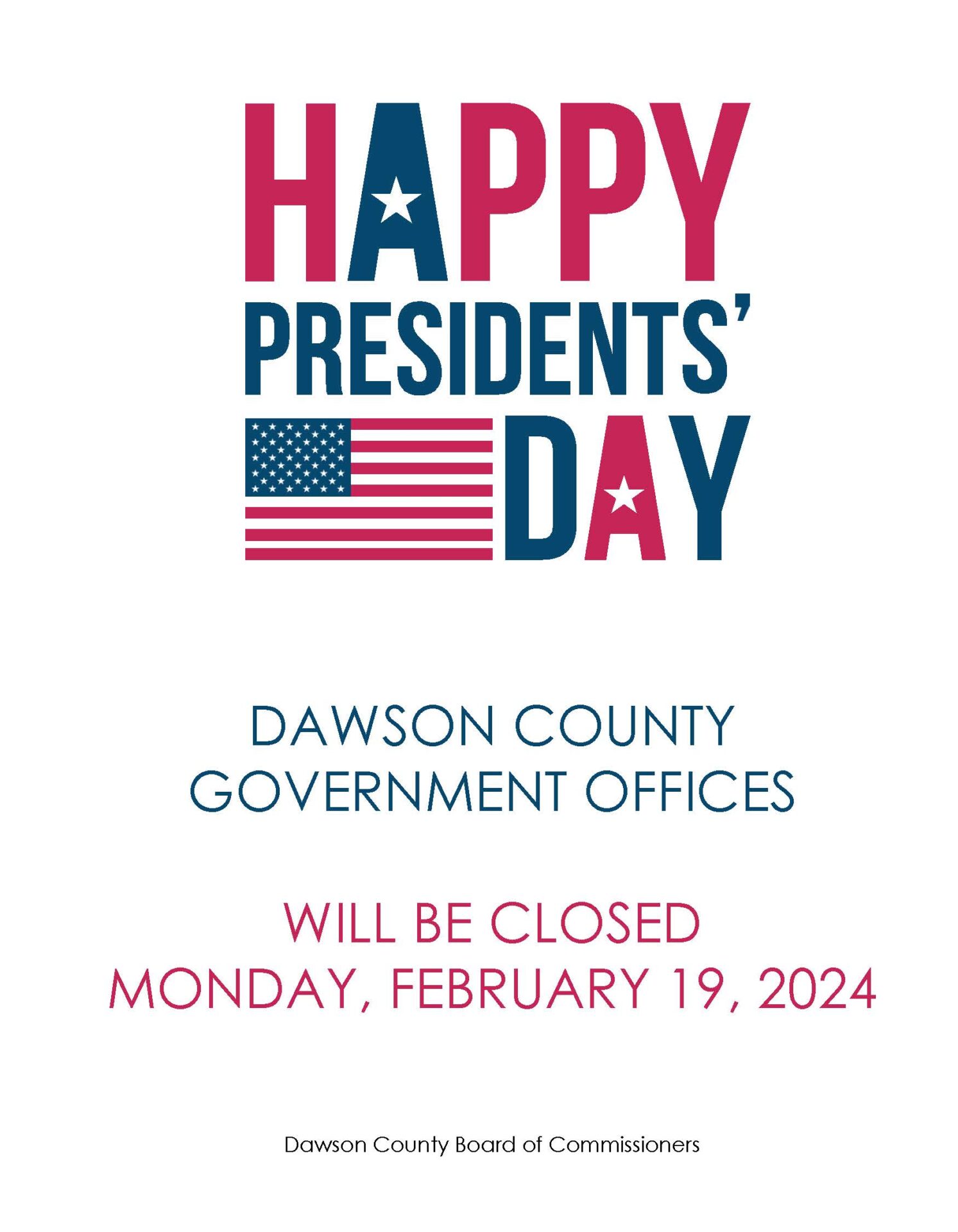 OFFICE CLOSED Presidents’ Day Dawson County GAFCP